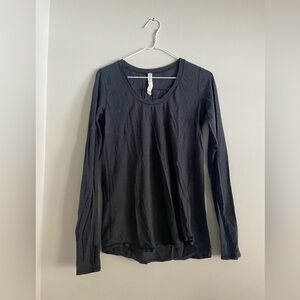 Lululemon athletica grey heathered long sleeve loose fitting athletic shirt (4)